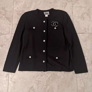 Maje Black Cardigan with Embellished Details